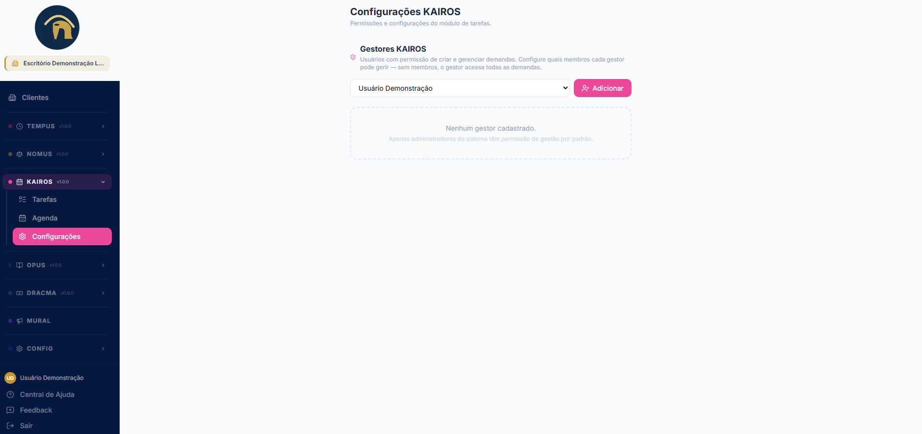 Configurações do KAIROS